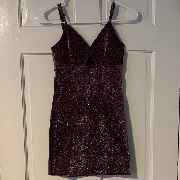 H&M Sparkly Purple Mini Dress Size XS - Picture 1 of 4